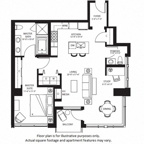 A22 North NEW A22 North NEW floor plan at The Bravern, 688 110th Ave NE, 98004